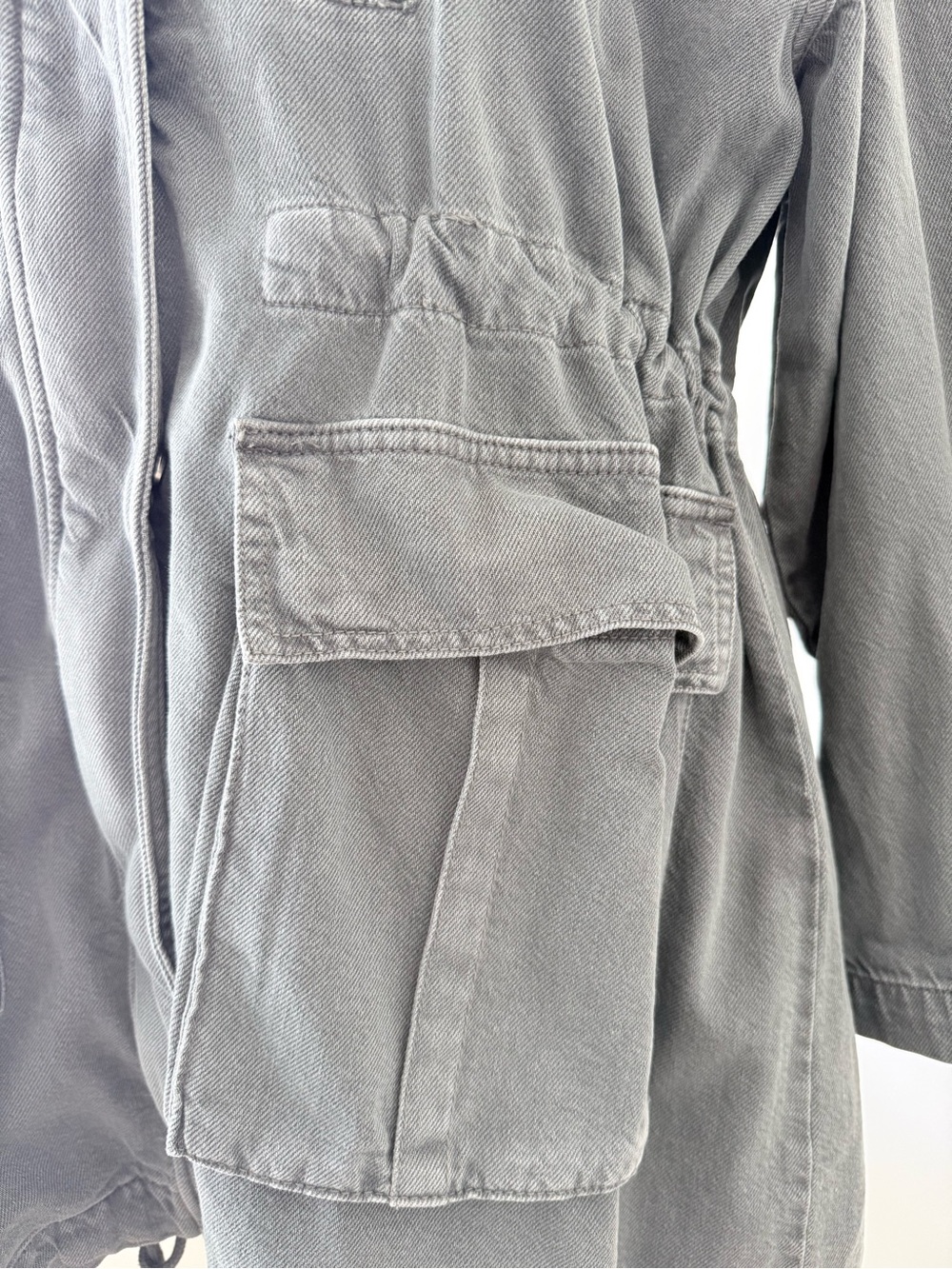 Zara Denim Utility Jacket in Washed Charcoal - Picture 7 of 16